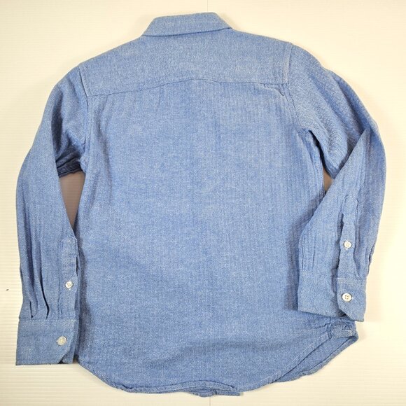 GapKids Shirt Boys Medium Blue Long Sleeve Button Up Chest Pockets Cotton Top - Picture 10 of 10